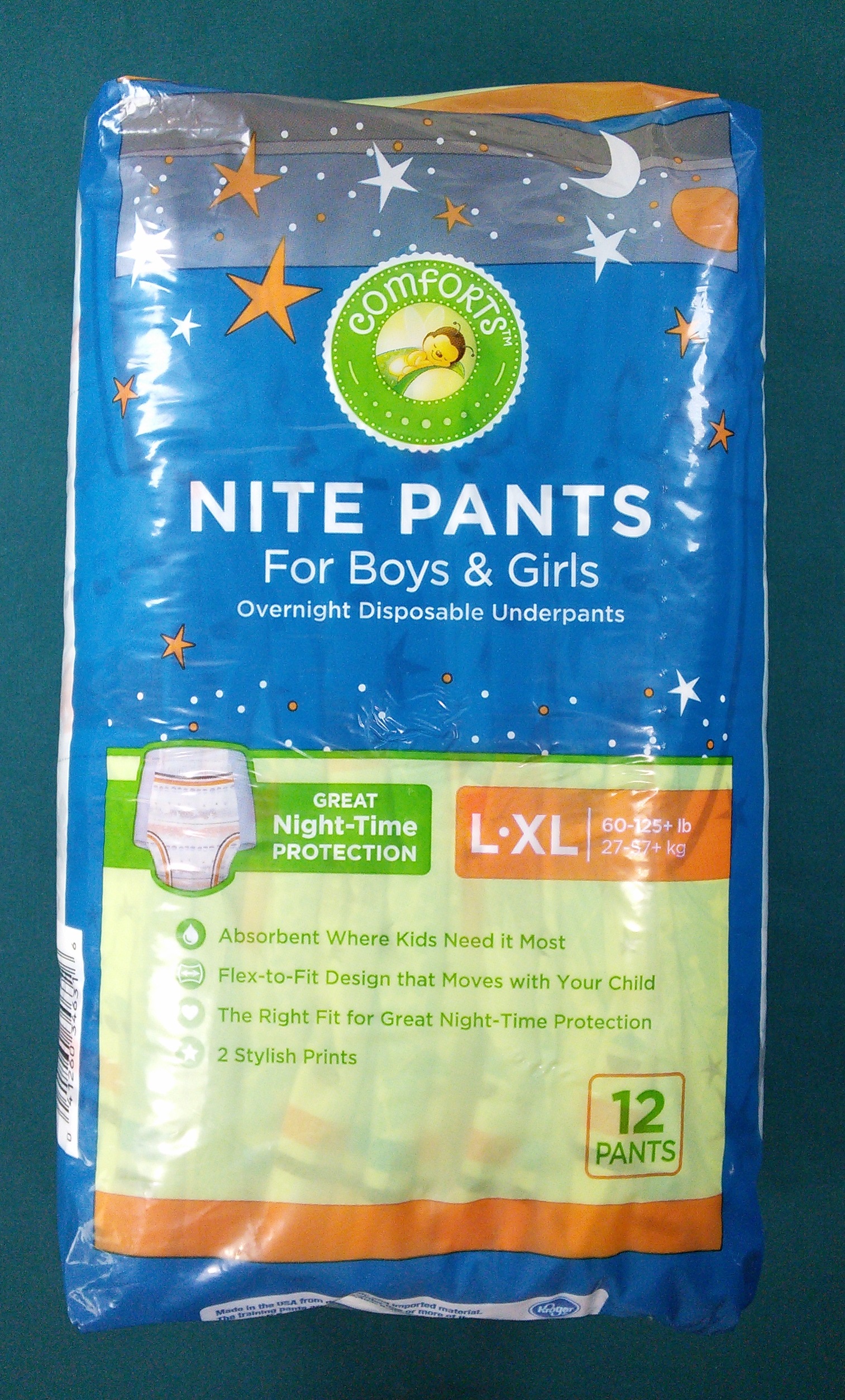 Comfees DriNite Juniors Premium Youth Pants - S/M, M/L, L/XL